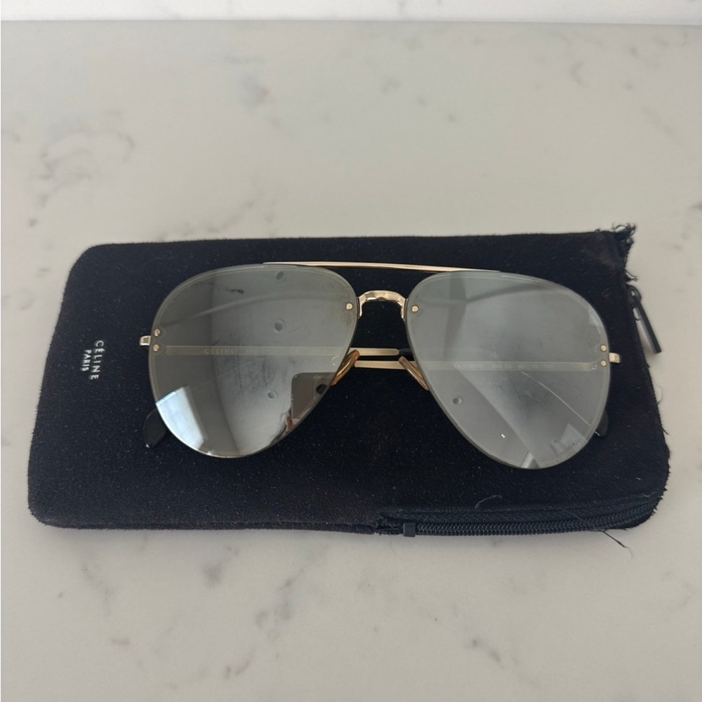 Celine Aviator Sunglasses in Gold with Gray Lenses